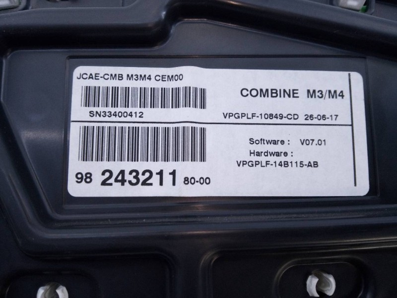 Recambio de cuadro instrumentos para citroën c-elysée exclusive referencia OEM IAM 9824321180  E3-B2-50-4