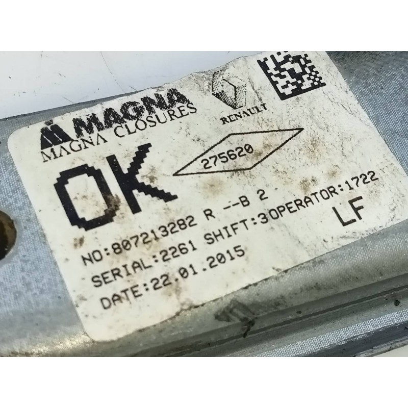 Recambio de elevalunas delantero izquierdo para dacia sandero stepway referencia OEM IAM 807213282R  E1-A1-48-1