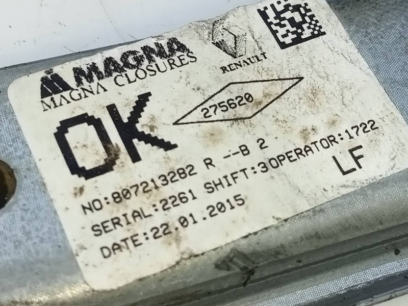 Recambio de elevalunas delantero izquierdo para dacia sandero stepway referencia OEM IAM 807213282R  E1-A1-48-1