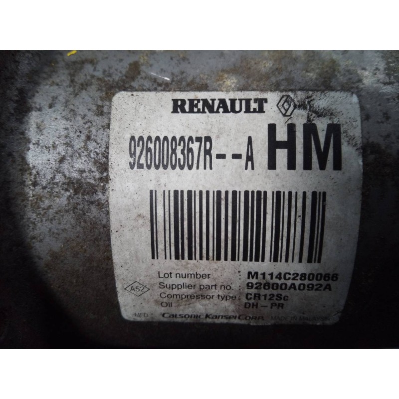 Recambio de compresor aire acondicionado para dacia lodgy ambiance referencia OEM IAM 926008367R  P3-A3-23-1