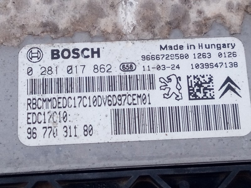 Recambio de centralita motor uce para citroën c4 lim. business referencia OEM IAM 9677031180 0281017862 E3-B2-24-4