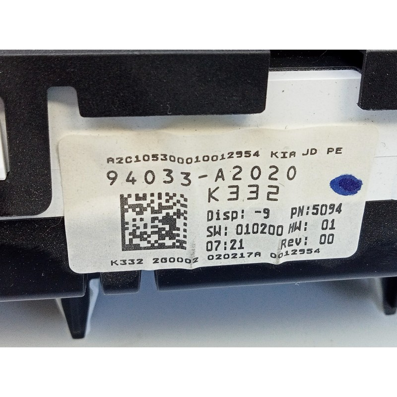 Recambio de cuadro instrumentos para kia cee´d drive referencia OEM IAM 94033A2020  E3-A3-25-4