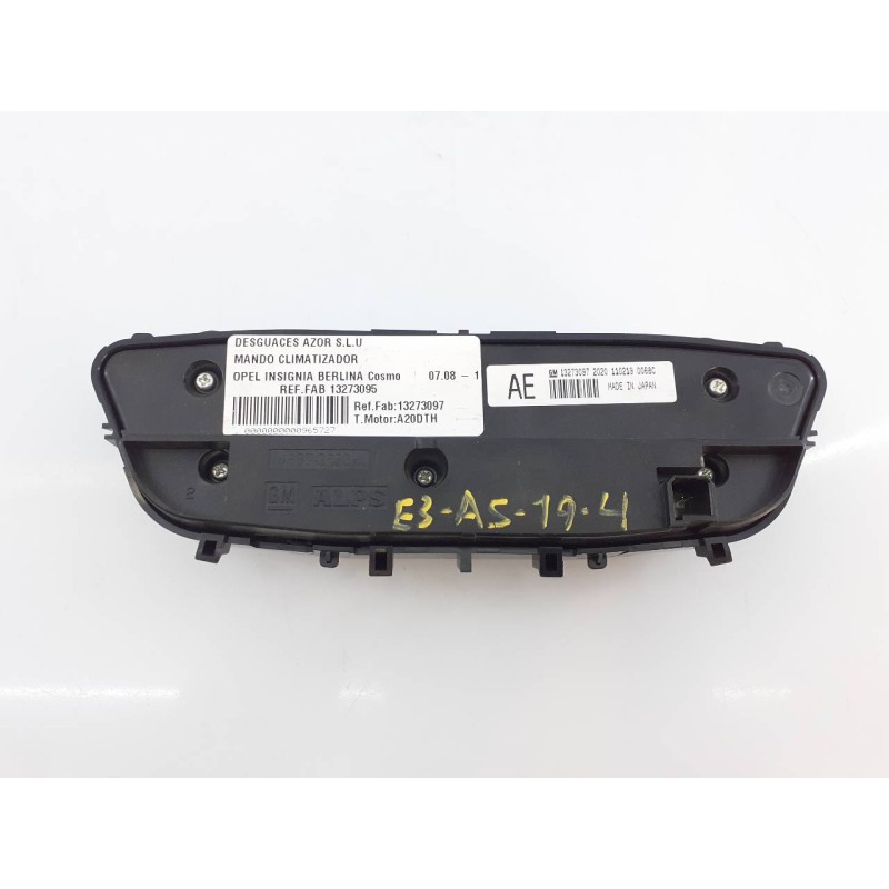 Recambio de mando climatizador para opel insignia berlina cosmo referencia OEM IAM 13273097  E3-A5-19-4