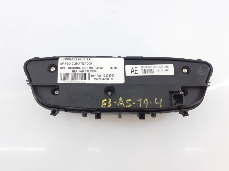 Recambio de mando climatizador para opel insignia berlina cosmo referencia OEM IAM 13273097  E3-A5-19-4