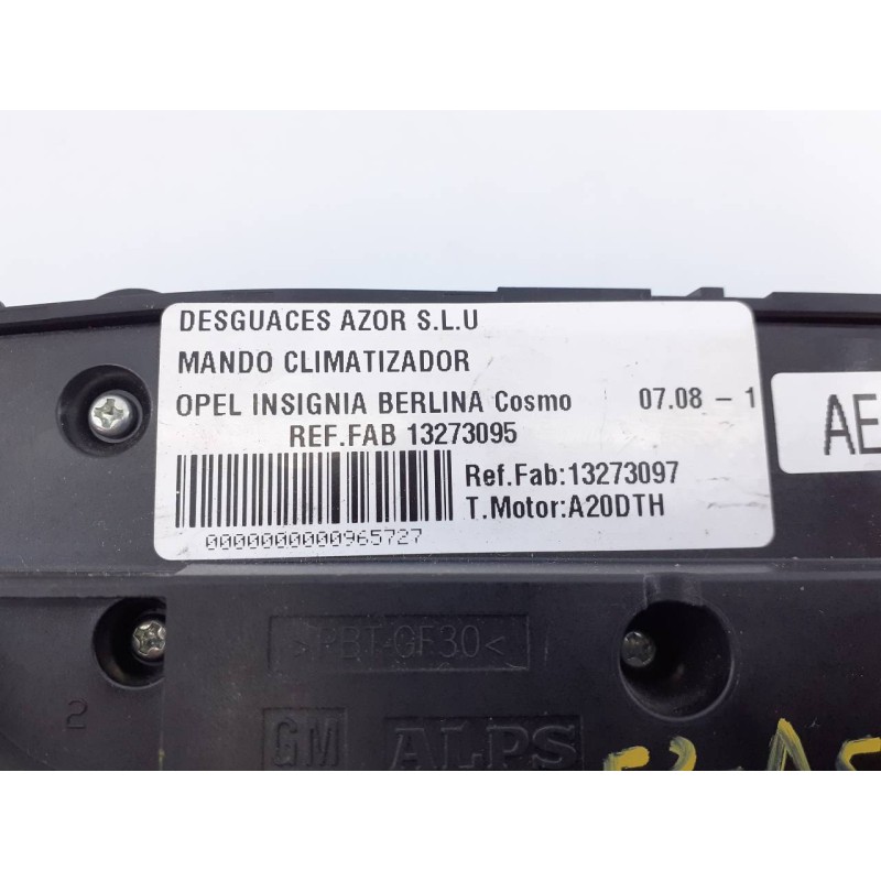 Recambio de mando climatizador para opel insignia berlina cosmo referencia OEM IAM 13273097  E3-A5-19-4