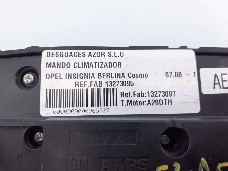 Recambio de mando climatizador para opel insignia berlina cosmo referencia OEM IAM 13273097  E3-A5-19-4