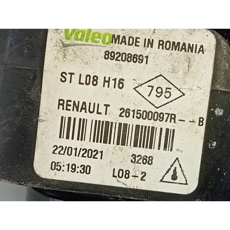 Recambio de faro antiniebla derecho para dacia sandero iii stepaway referencia OEM IAM 261500097R  E1-A1-43-1