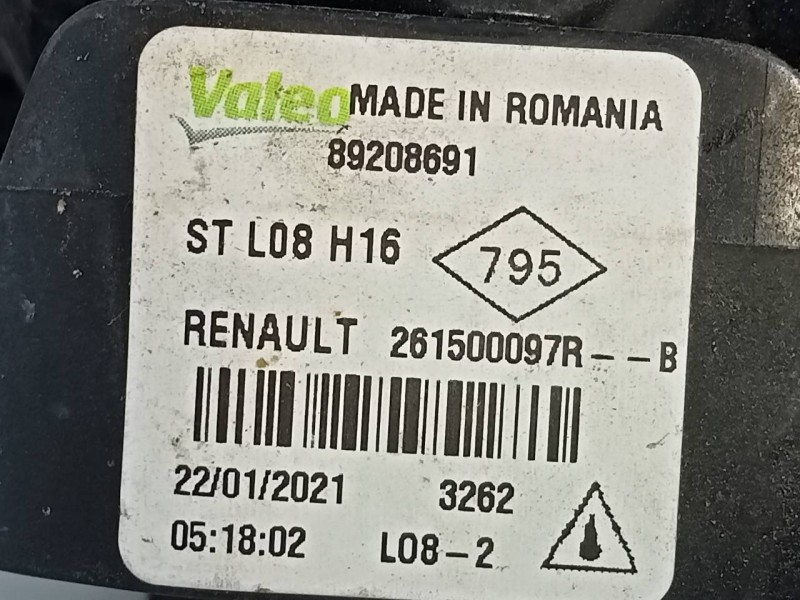Recambio de faro antiniebla izquierdo para dacia sandero iii stepaway referencia OEM IAM 261500097R  E1-A1-43-1