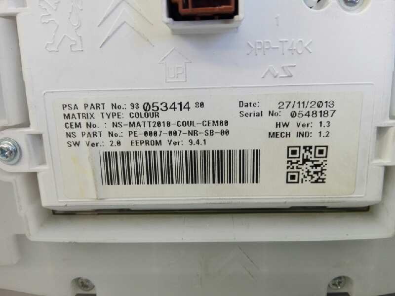 Recambio de cuadro instrumentos para peugeot 2008 (--.2013) active referencia OEM IAM 9805341480 0548187 E3-B2-29-3