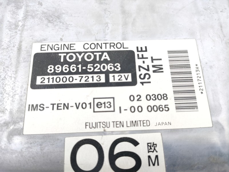 Recambio de centralita motor uce para toyota yaris (ncp1/nlp1/scp1) 1.0 linea terra referencia OEM IAM 8966152063 2110007213 E3-