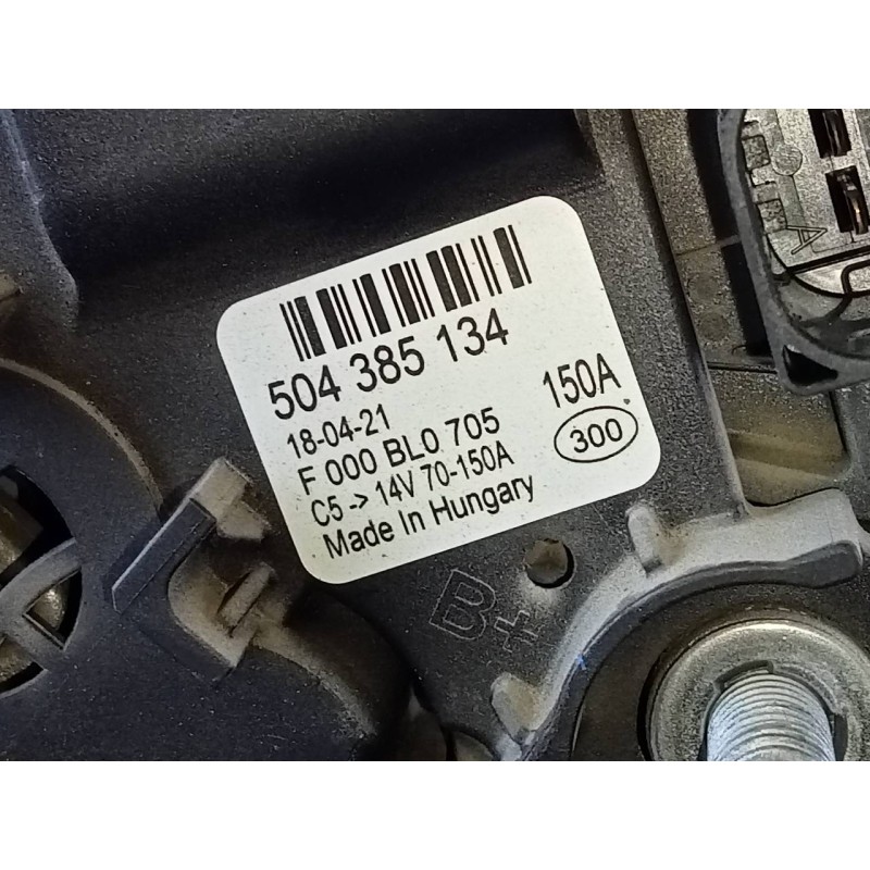 Recambio de alternador para fiat ducato chasis cabina 33 (290) 130 (rs: 3000 mm) (l1) referencia OEM IAM 504385134 F000BL0705 P3