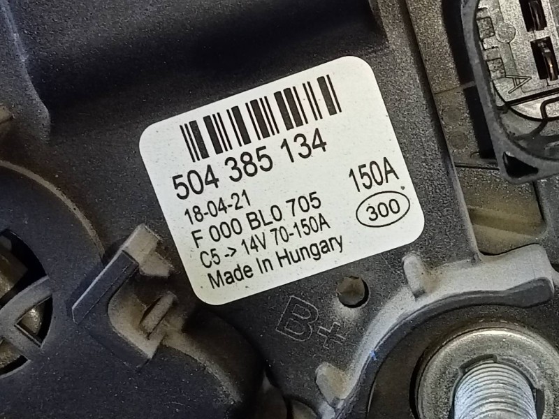 Recambio de alternador para fiat ducato chasis cabina 33 (290) 130 (rs: 3000 mm) (l1) referencia OEM IAM 504385134 F000BL0705 P3