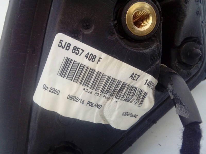 Recambio de retrovisor derecho electrico para skoda rapid ambition referencia OEM IAM 5JB857408F  E1-A5-43-2