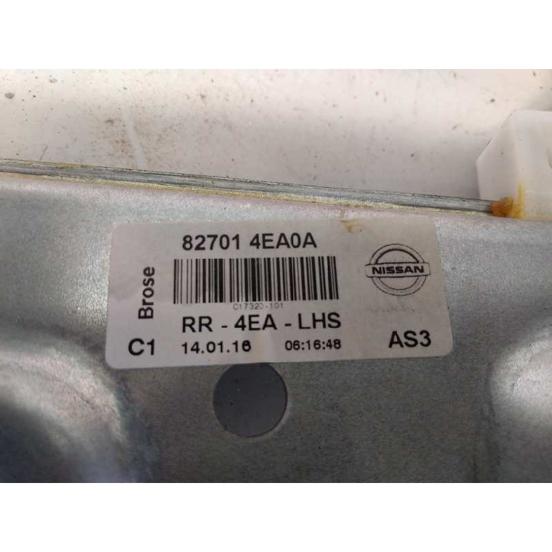 Recambio de elevalunas trasero izquierdo para nissan qashqai (j11) tekna referencia OEM IAM 827014EA0A  E2-A4-4-2