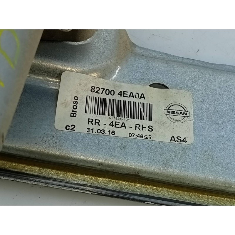 Recambio de elevalunas trasero derecho para nissan qashqai (j11) acenta referencia OEM IAM 827004EA0A  E2-A4-55-2