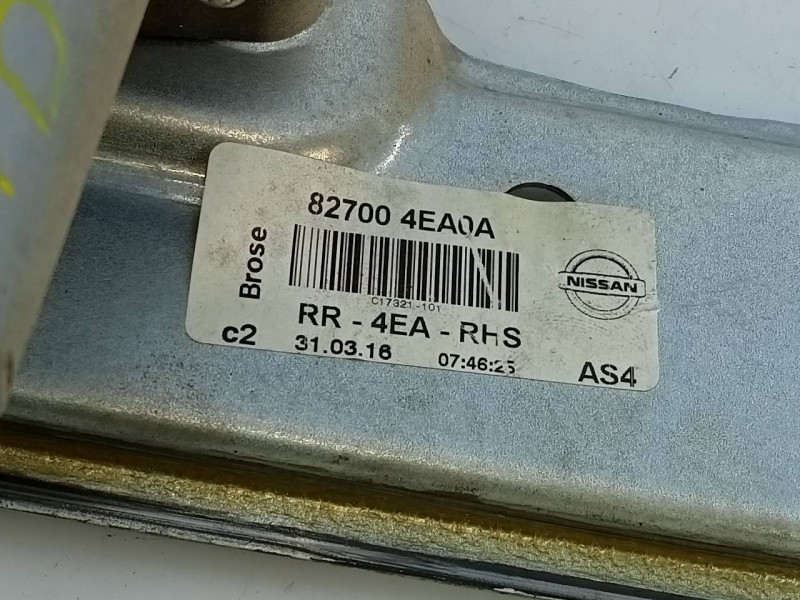 Recambio de elevalunas trasero derecho para nissan qashqai (j11) acenta referencia OEM IAM 827004EA0A  E2-A4-55-2