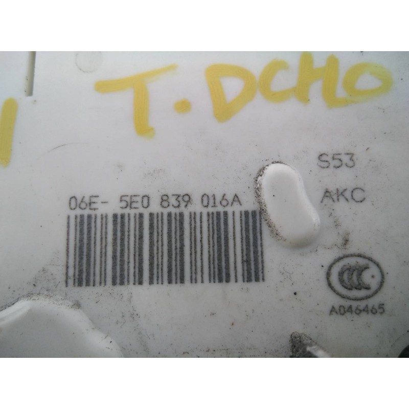 Recambio de cerradura puerta trasera derecha para skoda rapid ambition referencia OEM IAM 5E0839016A  E1-A5-8-1