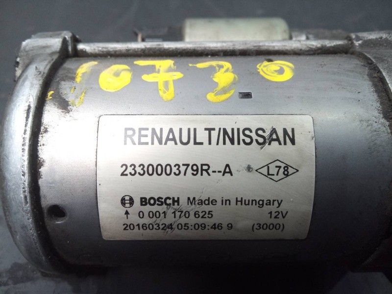 Recambio de motor arranque para nissan qashqai (j11) acenta referencia OEM IAM 0001170625 233000379RA P3-B7-3-1