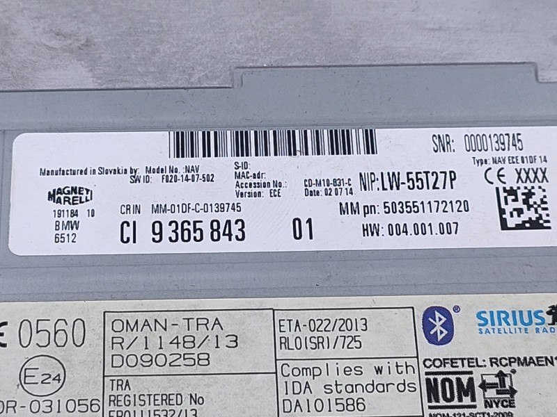 Recambio de sistema navegacion gps para bmw serie 3 lim. (f30) 320d referencia OEM IAM 9292247 9365843 E3-A2-50-1