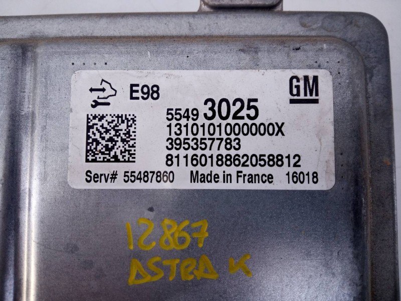 Recambio de centralita motor uce para opel astra k lim. 5türig dynamic referencia OEM IAM 55493025 395357783 E3-A5-25-2
