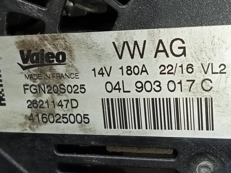 Recambio de alternador para audi a6 berlina (4gc) 2.0 tdi ultra referencia OEM IAM 04L903017C FGN20S025 P3-A4-4-3