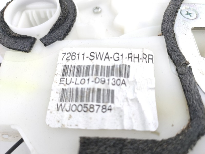 Recambio de cerradura puerta trasera derecha para honda cr-v elegance 4x4 referencia OEM IAM 72611SWAG1RHRR  E2-A2-55-2