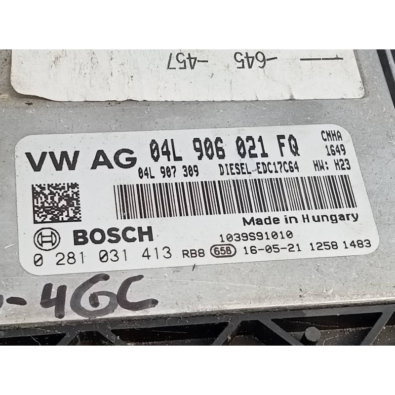 Recambio de centralita motor uce para audi a6 berlina (4gc) 2.0 tdi ultra referencia OEM IAM 04L906021FQ 0281031413 E2-A1-39-7