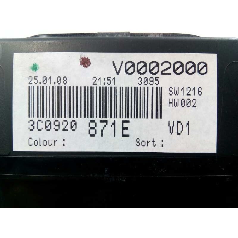 Recambio de cuadro instrumentos para volkswagen passat berlina (3c2) advance referencia OEM IAM 3C0920871E  E2-A1-24-4