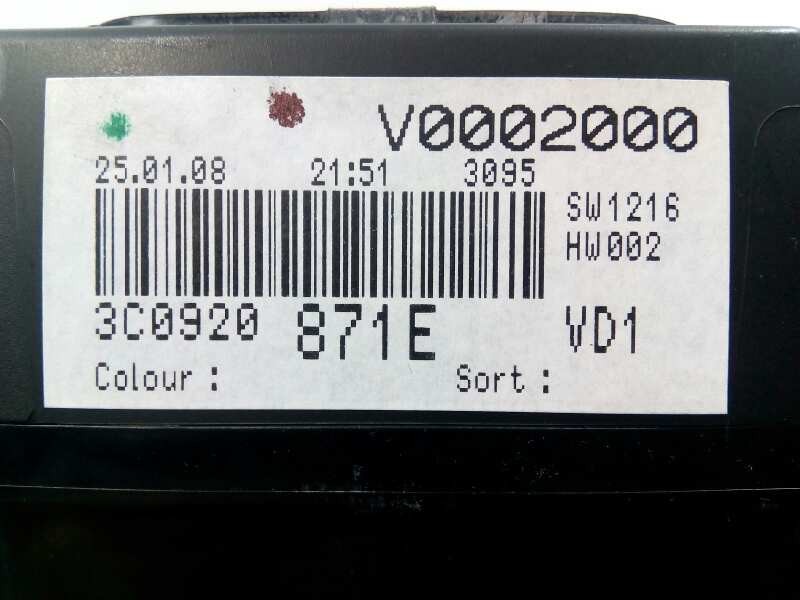 Recambio de cuadro instrumentos para volkswagen passat berlina (3c2) advance referencia OEM IAM 3C0920871E  E2-A1-24-4
