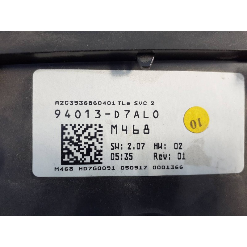 Recambio de cuadro instrumentos para hyundai tucson style blue 2wd referencia OEM IAM 94013D7AL0  E3-A3-49-1