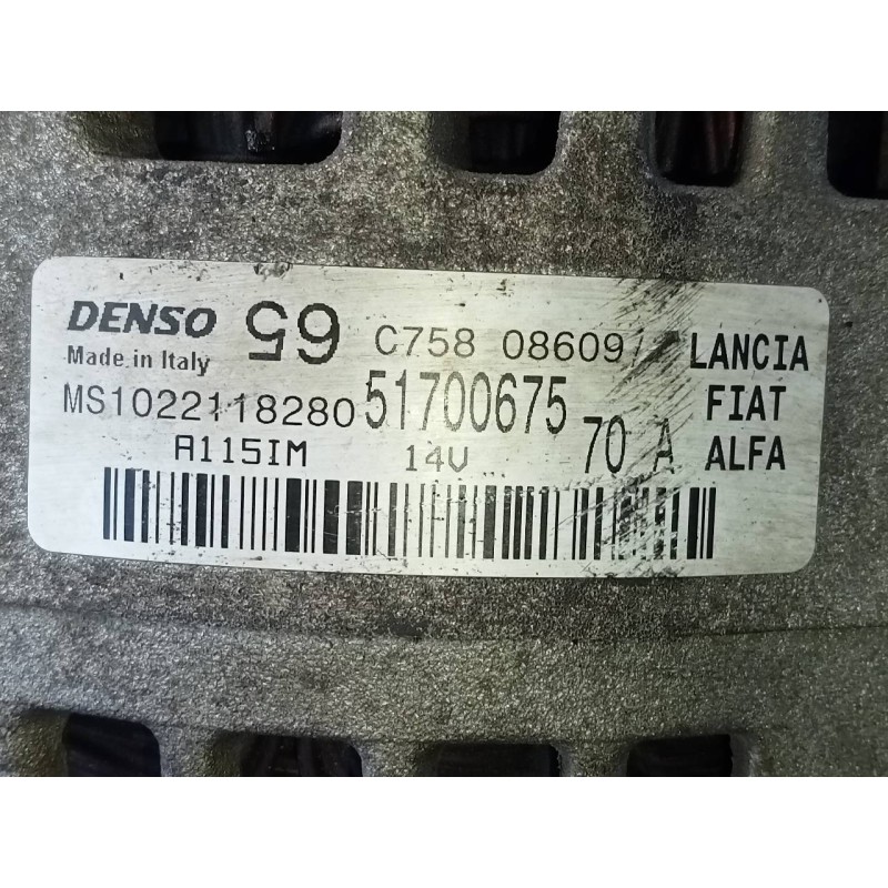 Recambio de alternador para fiat nuova 500 (150) pop referencia OEM IAM 51700675 MS1022118280 P3-A4-12-5