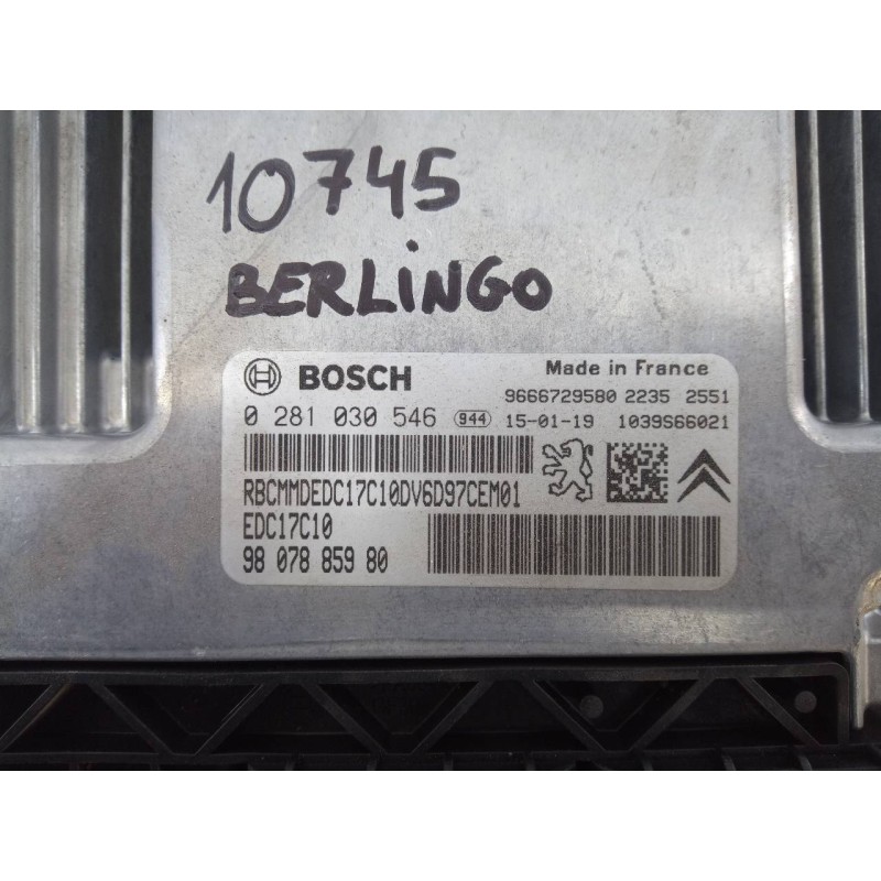 Recambio de centralita motor uce para citroën berlingo station wagon feel referencia OEM IAM 9807885980 0281030546 E3-A1-9-1