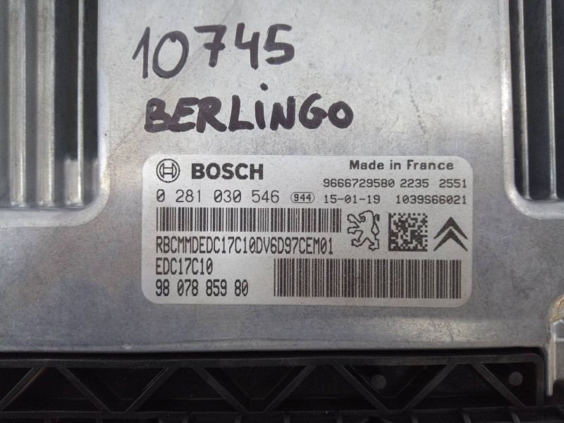 Recambio de centralita motor uce para citroën berlingo station wagon feel referencia OEM IAM 9807885980 0281030546 E3-A1-9-1