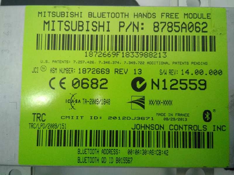 Recambio de modulo electronico para mitsubishi outlander (gf0) phev kaiteki 4wd referencia OEM IAM 8785A062 1872669F1833988213 E