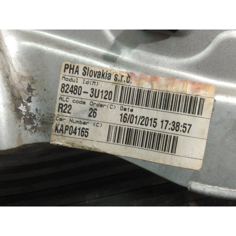 Recambio de elevalunas delantero derecho para kia sportage drive 4x2 referencia OEM IAM 824803U120  P2-B3-32