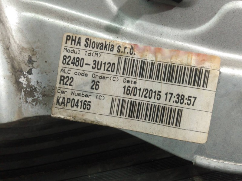 Recambio de elevalunas delantero derecho para kia sportage drive 4x2 referencia OEM IAM 824803U120  P2-B3-32