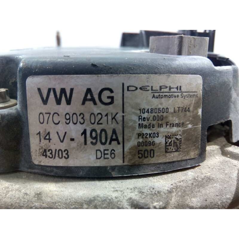 Recambio de alternador para volkswagen touareg (7la) v8 referencia OEM IAM 07C903021K 10480500LT744 