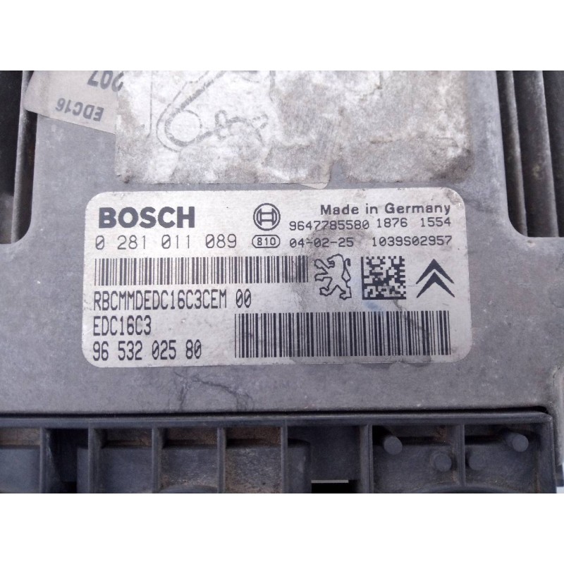 Recambio de centralita motor uce para peugeot 206 berlina 1.4 hdi referencia OEM IAM 9653202580 0281011089 E3-B2-35-2