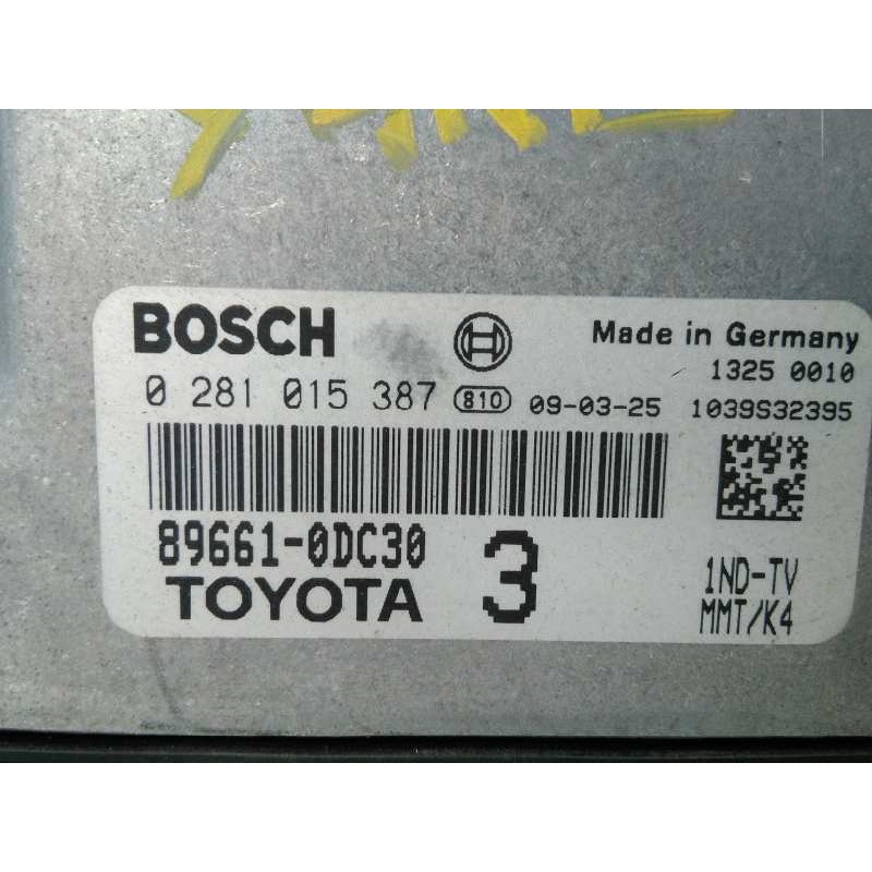 Recambio de centralita motor uce para toyota yaris active referencia OEM IAM 896610DC30 0281015387 E3-B2-13-2