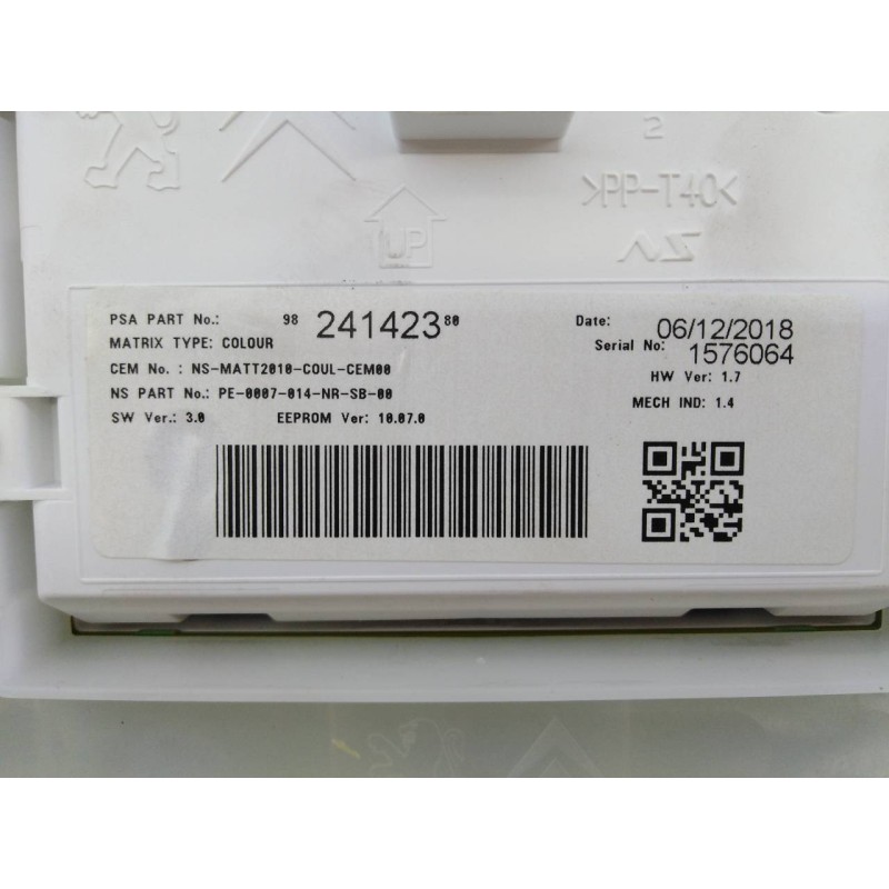 Recambio de cuadro instrumentos para peugeot 2008 (--.2013) allure referencia OEM IAM 9824707380 9824142380 E3-B2-37-4