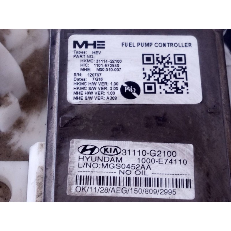 Recambio de aforador para hyundai ioniq hybrid referencia OEM IAM 31110G2100 1000E74110 P3-A6-8-3