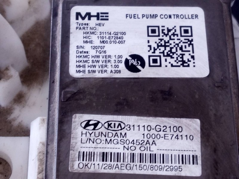 Recambio de aforador para hyundai ioniq hybrid referencia OEM IAM 31110G2100 1000E74110 P3-A6-8-3