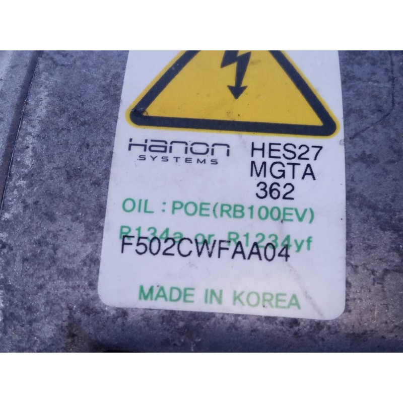 Recambio de compresor aire acondicionado para hyundai ioniq hybrid referencia OEM IAM F502CWFAA04 HES27MGTA362 P3-B2-8-3