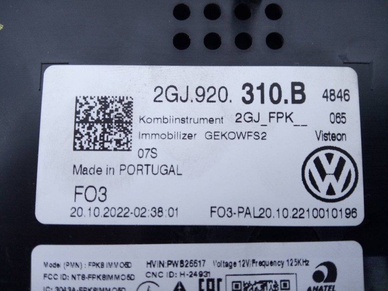 Recambio de cuadro instrumentos para volkswagen t-roc sport referencia OEM IAM 2GJ920310B  E2-A1-13-2