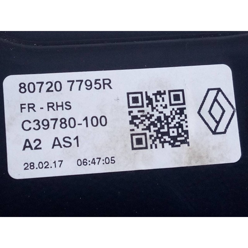 Recambio de elevalunas delantero derecho para renault kadjar zen referencia OEM IAM 807207795R  E1-A1-39-2
