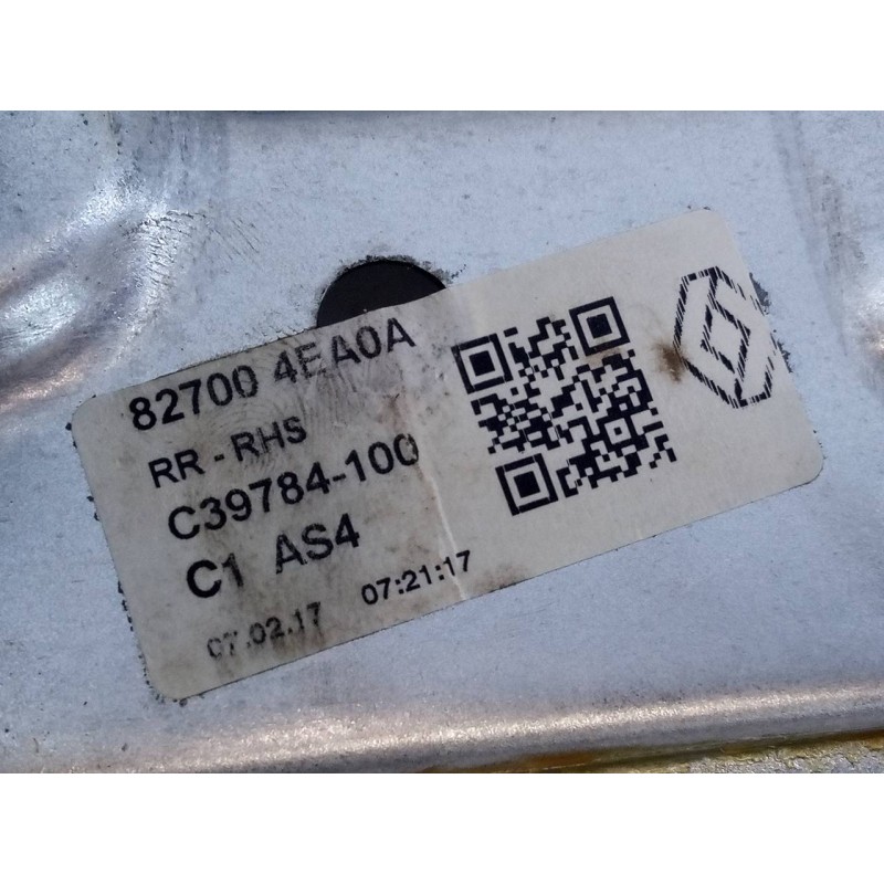 Recambio de elevalunas trasero derecho para renault kadjar zen referencia OEM IAM 827004EA0A C39784100 E1-A1-40-2