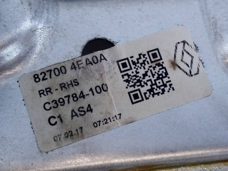 Recambio de elevalunas trasero derecho para renault kadjar zen referencia OEM IAM 827004EA0A C39784100 E1-A1-40-2