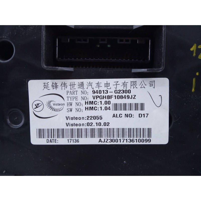 Recambio de cuadro instrumentos para hyundai ioniq hybrid referencia OEM IAM 94013G2300 VPGHBF10849JE E3-A3-50-2