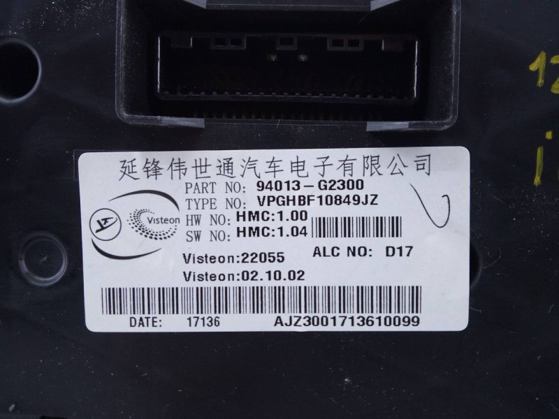 Recambio de cuadro instrumentos para hyundai ioniq hybrid referencia OEM IAM 94013G2300 VPGHBF10849JE E3-A3-50-2