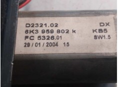 Recambio de elevalunas delantero derecho para seat ibiza (6k1) signo referencia OEM IAM 6K3959802 6K3837402 E1-B6-8-2 2